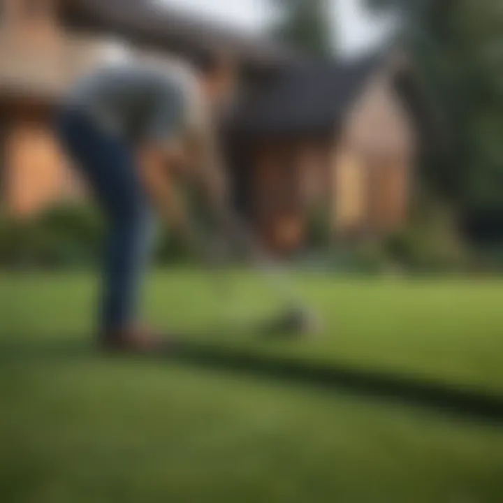 Man applying Turf Builder to a lawn