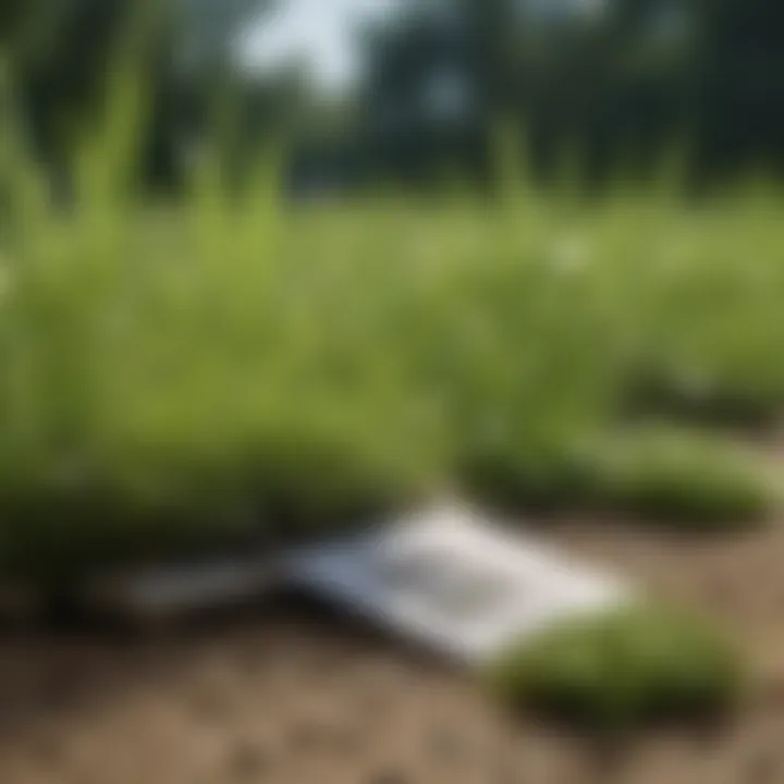 Various types of grass seed packets