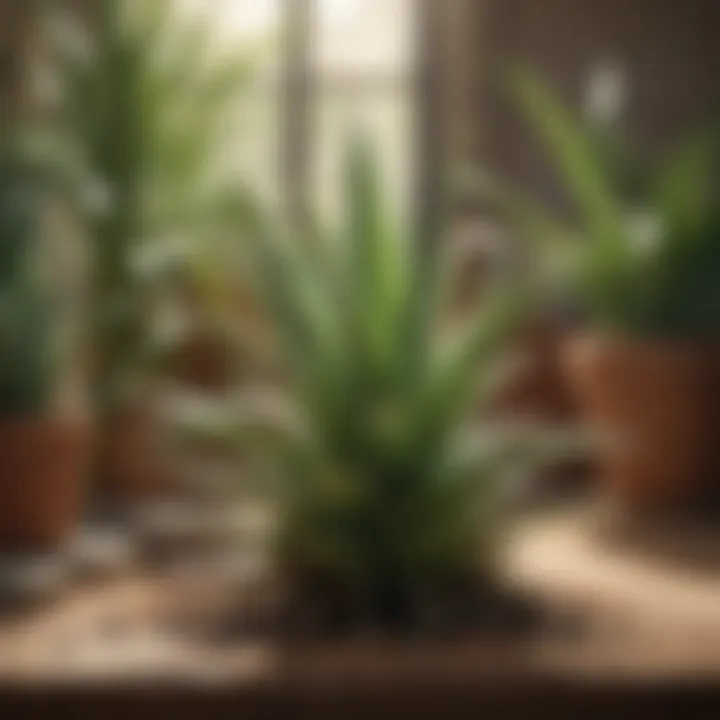 Illustration showing common environmental factors affecting aloe plants