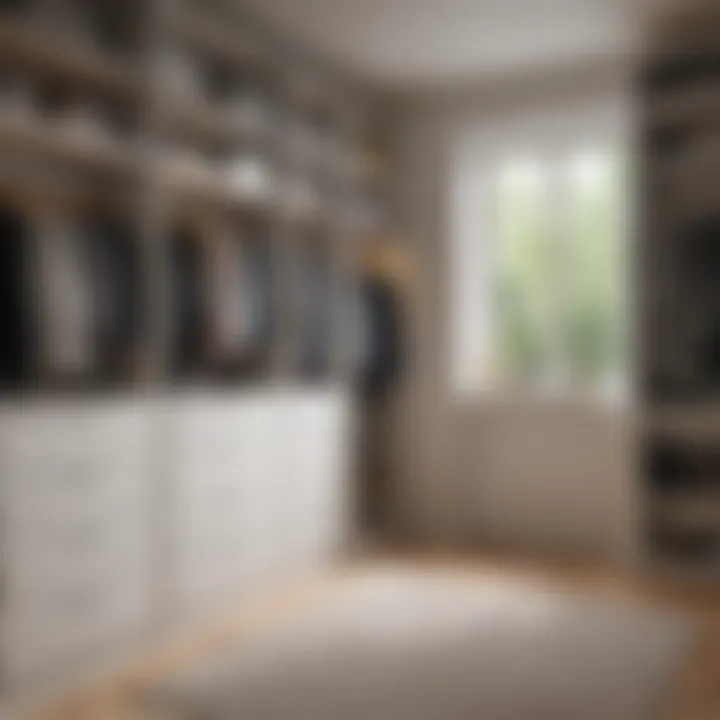 Visual representation of closet organization techniques