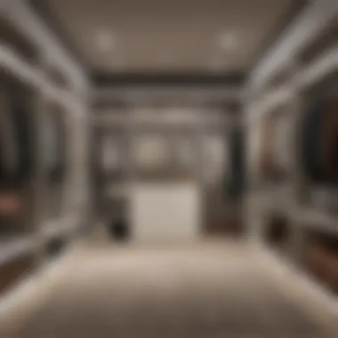 Trendy closet layout illustrating modern storage options