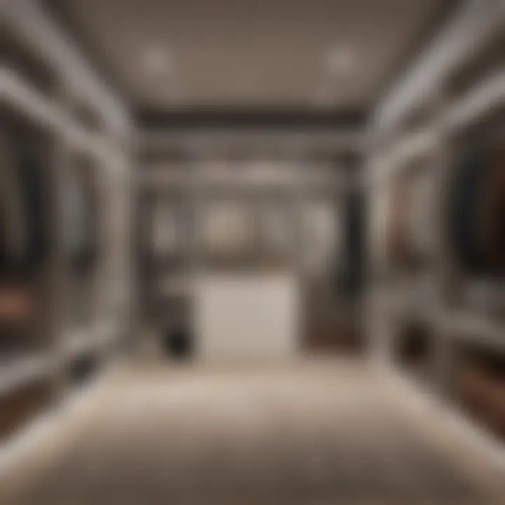 Trendy closet layout illustrating modern storage options
