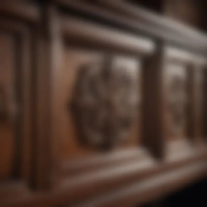 Close-up of detailed cabinet finish