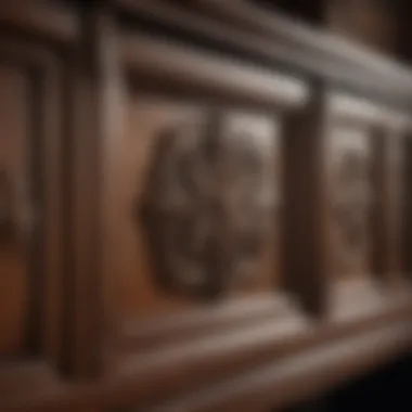 Exquisite close-up of cabinet refinishing Close-up of detailed cabinet finish