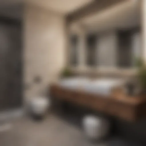 Detailed layout of a bathroom showing toilet and sink placement