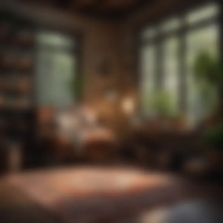 Cozy reading nook featuring a 5x7 rug that enhances the space's ambience