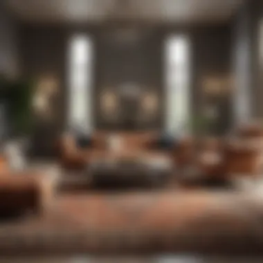 Elegant Living Room with 5x7 Rug Elegant living room showcasing a 5x7 rug that complements the furniture arrangement