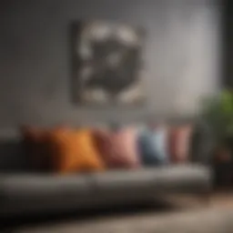 Euro size throw pillow collection on a stylish sofa