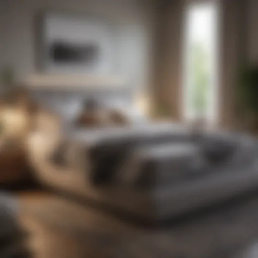 A beautifully designed full size mattress set in a modern bedroom.