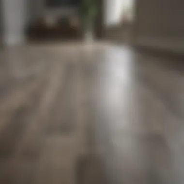 Sustainable Choices for Grayish Hardwood Flooring Sustainable grayish hardwood flooring options displayed in a showroom