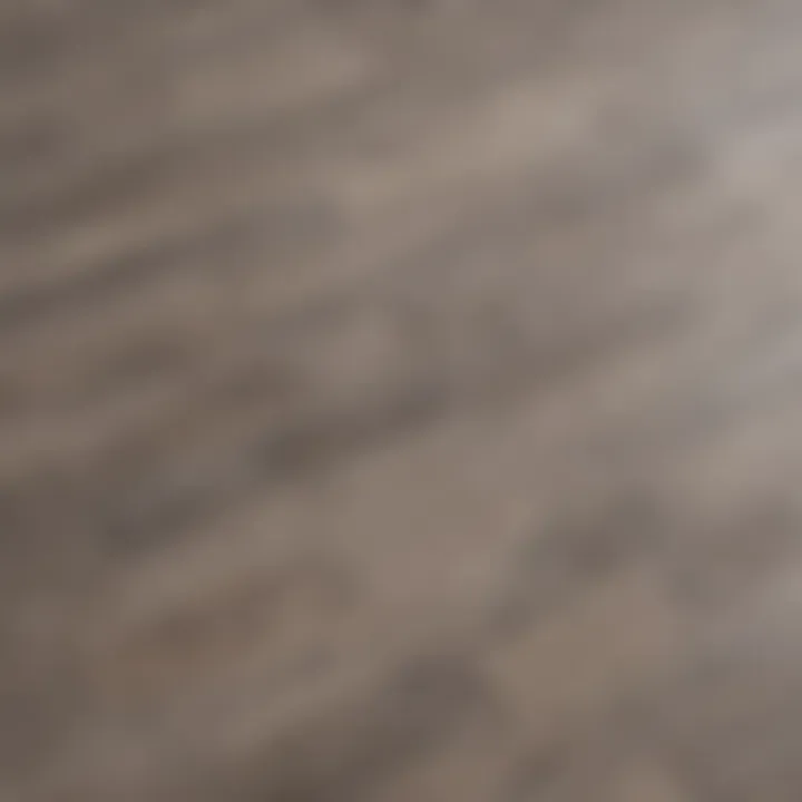 Close-up view of grayish hardwood flooring showcasing its texture and color
