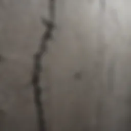 Close-up view of hairline cracks on a wall surface