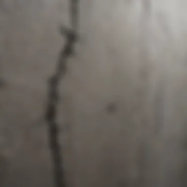 Detailed Close-Up of Hairline Cracks Close-up view of hairline cracks on a wall surface