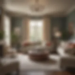 A living room showcasing a harmonious blend of warm and cool paint colors.