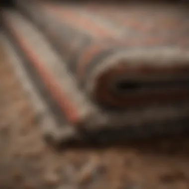 Close-Up of Low Pile Rug Materials A close-up view of various materials used in low pile rug construction.