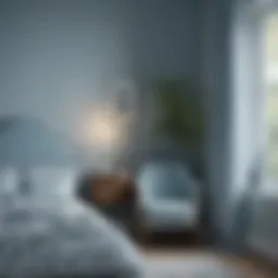 A serene bedroom painted in soft blue tones