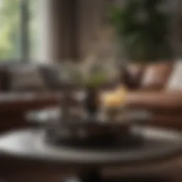 Elegant coffee table arrangement with a modern sofa