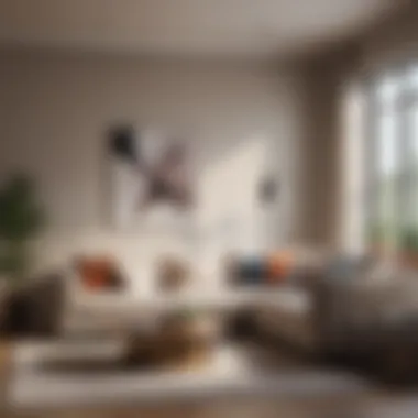 Elegant living room showcasing a contemporary sofa