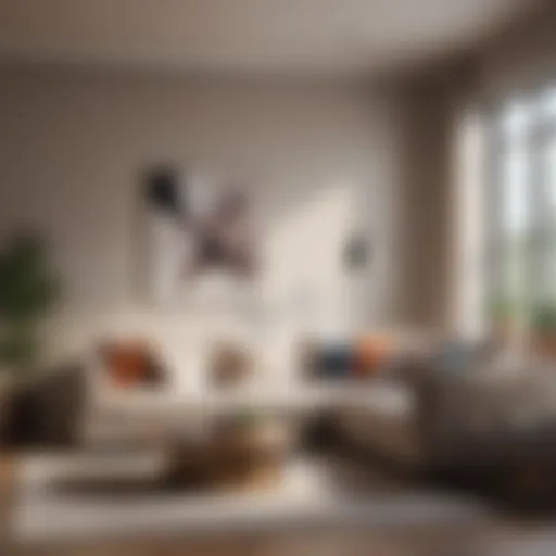 Elegant living room showcasing a contemporary sofa