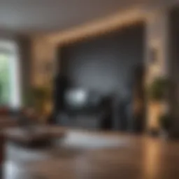 High-end surround sound system setup in a modern living room