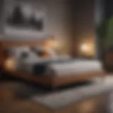 Platform bed with modern design showcasing mattress support