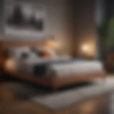 Platform bed with modern design showcasing mattress support