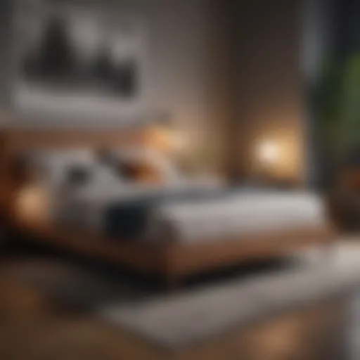 Platform bed with modern design showcasing mattress support