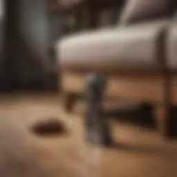 Overview of furniture grippers on wood floor