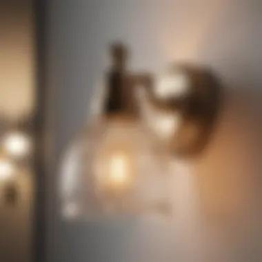 Close-up of a chic vanity light fixture