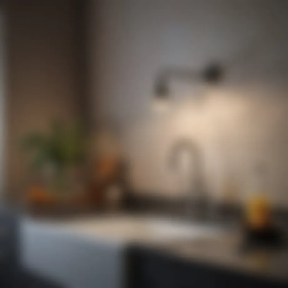 Elegant wall-mounted lighting fixture positioned above a kitchen sink