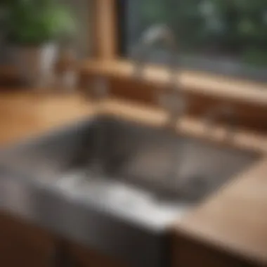 Stainless Steel Sink in a Contemporary Kitchen Elegant stainless steel sink with modern design
