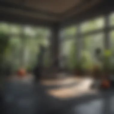 Bright and motivating atmosphere in a workout space