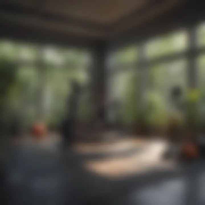 Bright and motivating atmosphere in a workout space