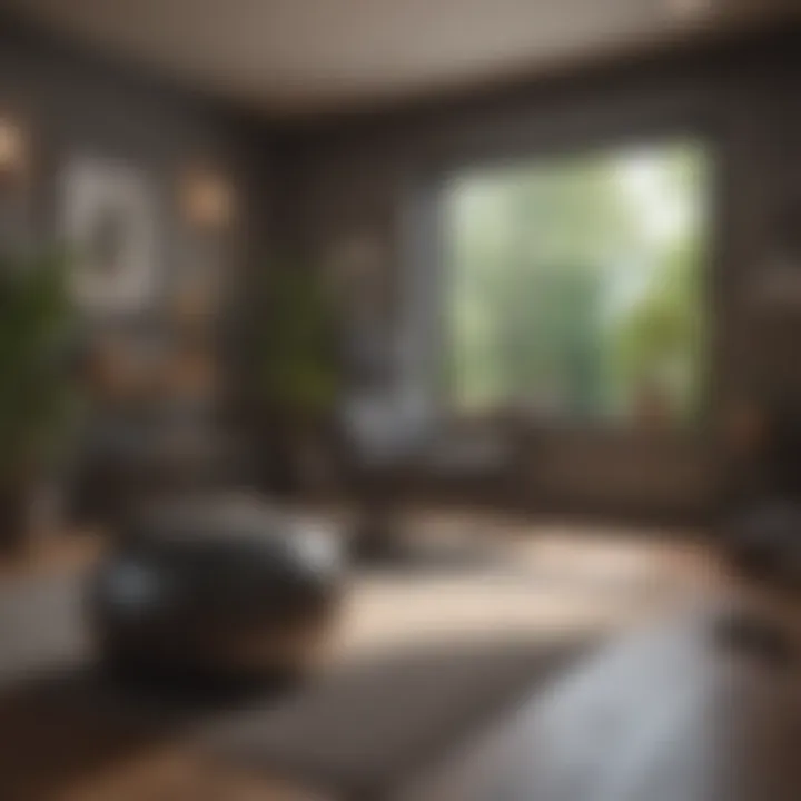 A serene corner for relaxation in a home gym