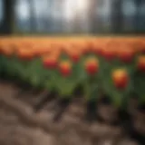 Colorful tulip bulbs ready for planting