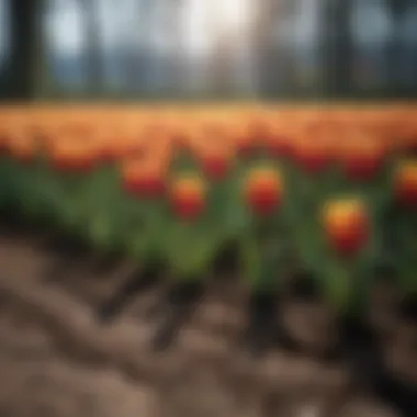Colorful tulip bulbs ready for planting