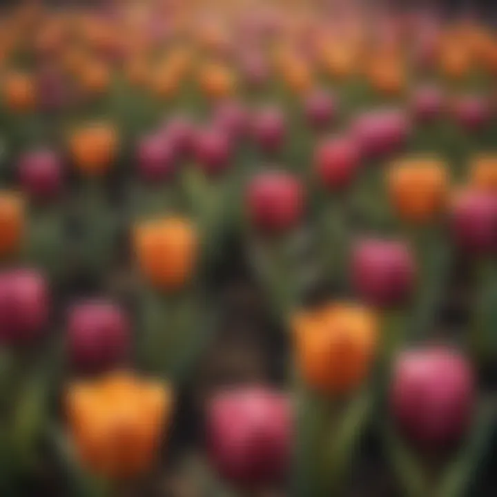 Different tulip bulb varieties displayed