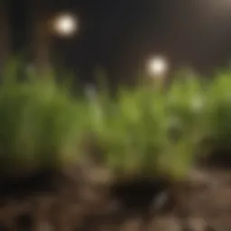 Freshly laid grass seedlings thriving