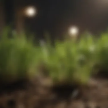Thriving Grass Seedlings Freshly laid grass seedlings thriving
