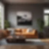 Modern couch showcased in a stylish living room setting
