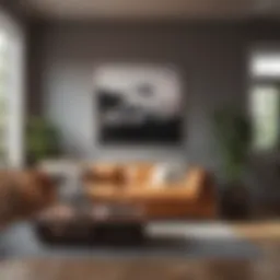 Modern couch showcased in a stylish living room setting