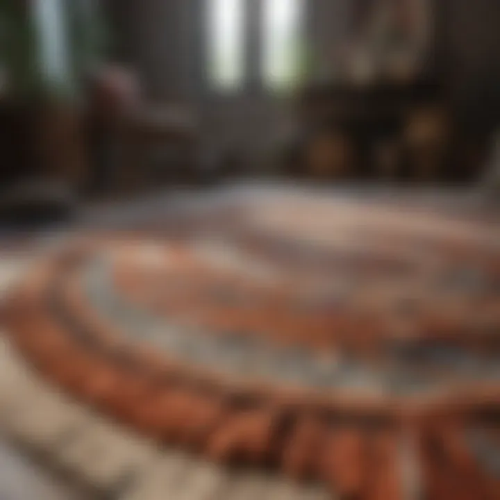 Artisan crafting a handmade area rug