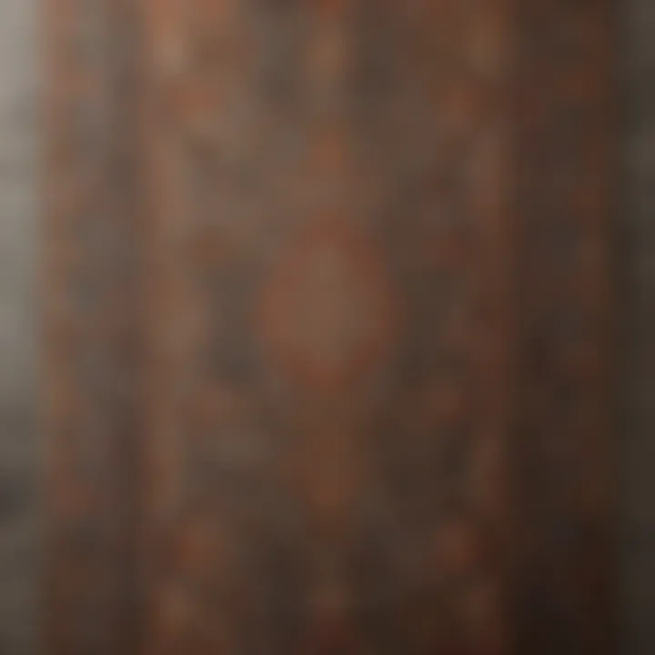 Close-up of intricate patterns on a modern area rug